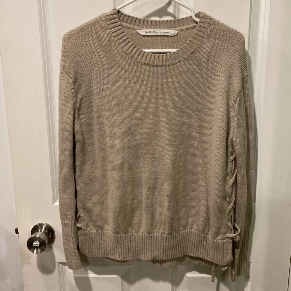 Athleta Oversized Merino Side Lace Sweater EUC